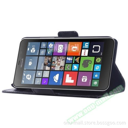 Retro Style Oil Coated Wallet Flip Leather Case Cover for Microsoft Lumia 640 Case